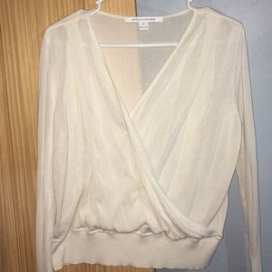 Diane von Furstenberg Paz CottonWrap Sweater ivory